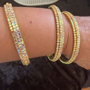 3 gold with rhinestone bracelets on sale